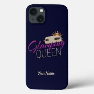 Glamping Queen Camping with vintage caravans iPhone 13 Case