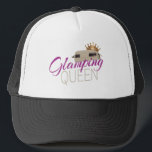 Glamping Queen Camping with vintage caravans Trucker Hat<br><div class="desc">Glamping Queen Camping with vintage caravans for those who like trailer and motorhome. Ideal for caravans and camping enthusiasts who love her van on vacation.
You can easily customize and personlize the design by enter the name you want.</div>