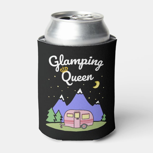 Glamping Queen Caravanning RV Camper Trailer Can Cooler (Can Front)