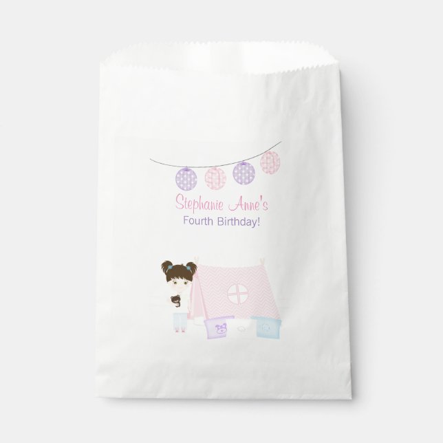 Glamping Sleepover Party Favour Bag (Front)