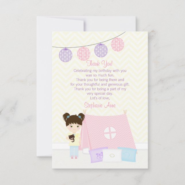 Glamping Sleepover Party Invitation (Front)