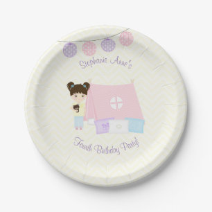 Glamping Sleepover Party Paper Plate
