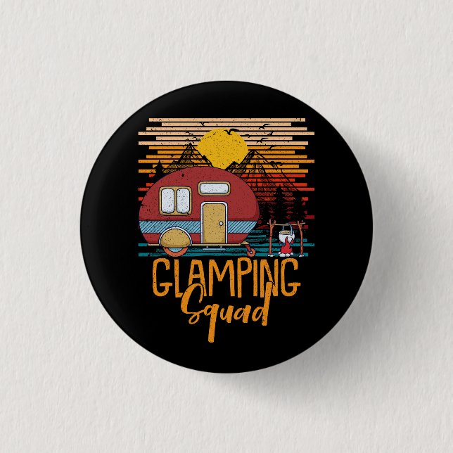 Glamping Squad Matching Family Girls Camping Trip  1 Inch Round Button (Front)