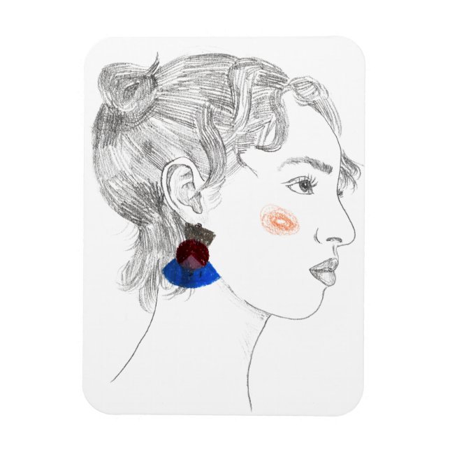 Glance Sketch - Portrait Magnet (Vertical)