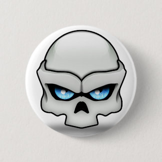 Glaring skull 2 inch round button