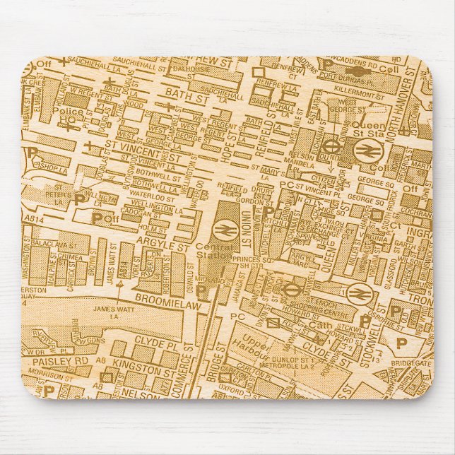 Glasgow City Map Mousepad (Front)