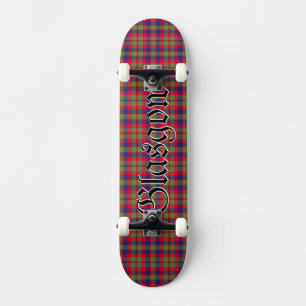 Glasgow City Tartan Plaid Pattern Skateboard