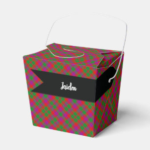 Glasgow Green Red Purple Tartan Treat Case Favor Box