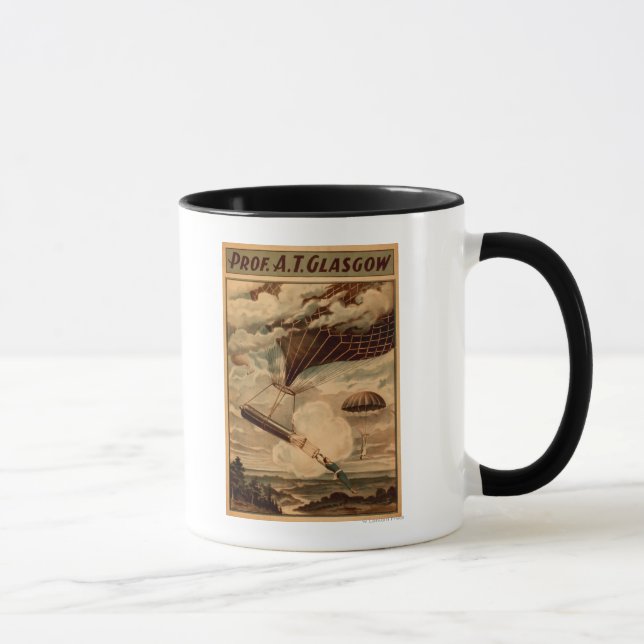Glasgow Hot Air Balloon Circus Theatre Poster Mug (Right)