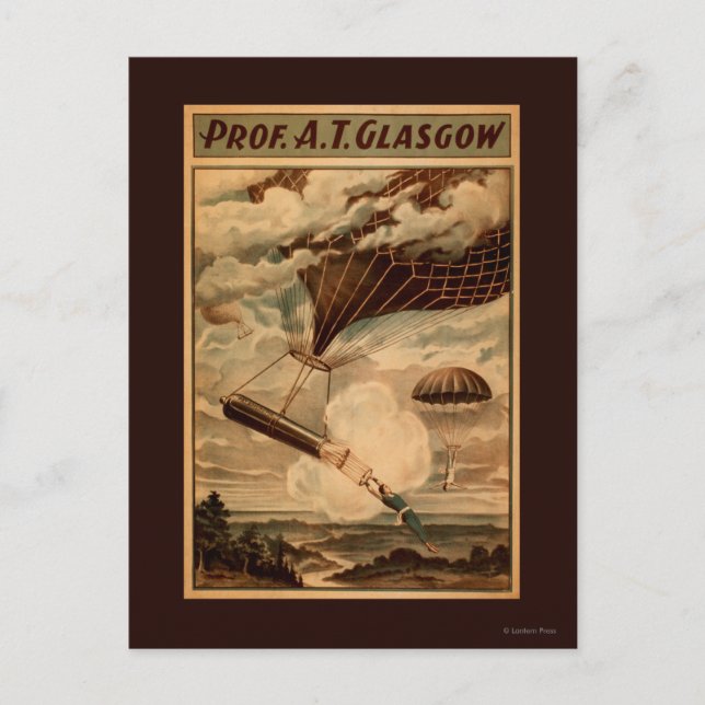Glasgow Hot Air Balloon Circus Theatre Poster Postcard (Front)