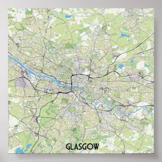 Glasgow map poster (Front)