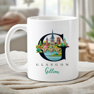 Glasgow Monogram Letter G Personalized Gift Coffee Mug