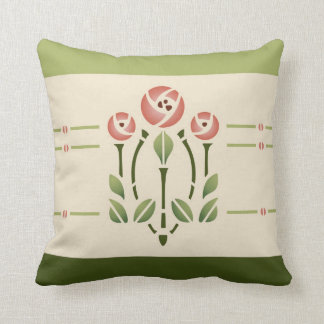 Glasgow Rose Stencil #1 Throw Pillow