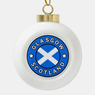 Glasgow Scotland Ceramic Ball Christmas Ornament