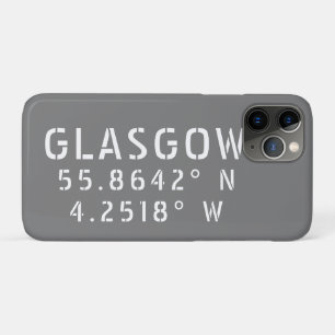 Glasgow Scotland Latitude & Longitude iPhone 11 Pro Case