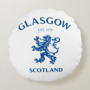 GLASGOW, SCOTLAND ROUND PILLOW