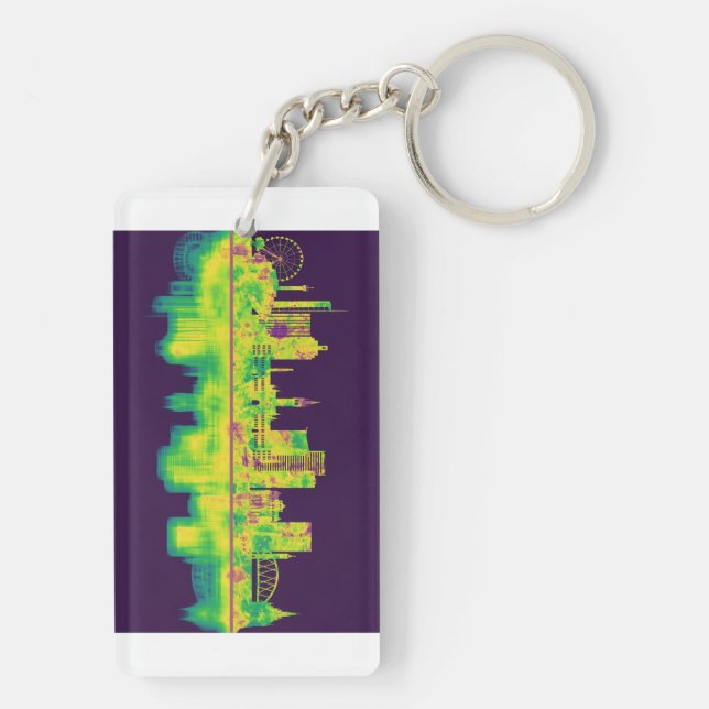 Glasgow Scotland Skyline Keychain (Back)