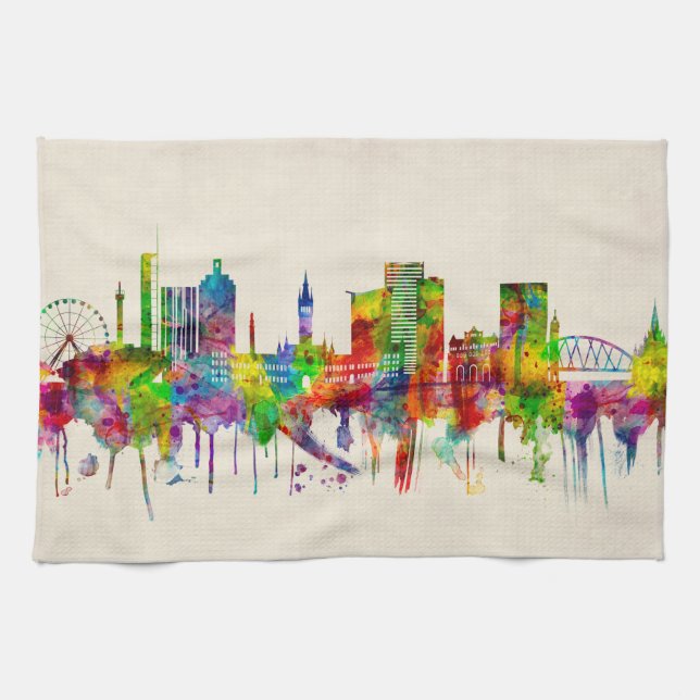 Glasgow Scotland Skyline Kitchen Towel (Horizontal)
