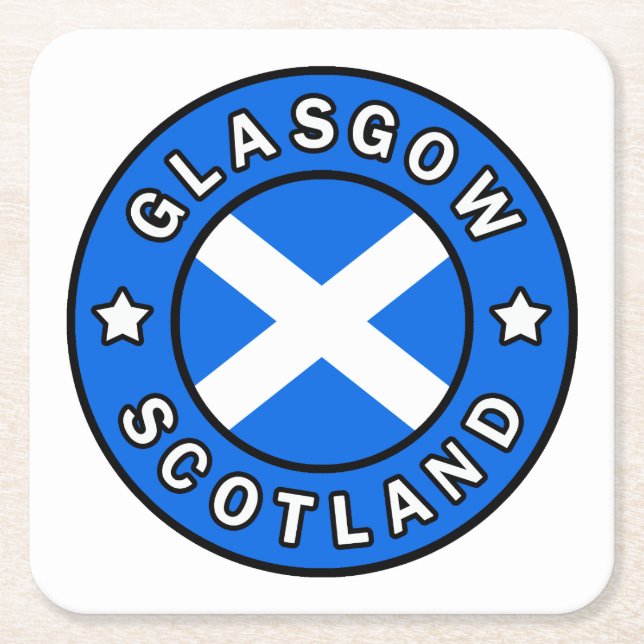 Glasgow Scotland Square Paper Coaster (Front)