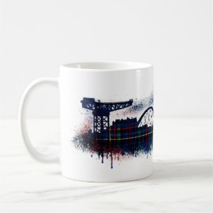 Glasgow Skyline Scotland Tartan Silhouette  Coffee Mug