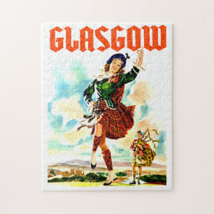 Glasgow, Woman in Kilt, Jigsaw Puzzle