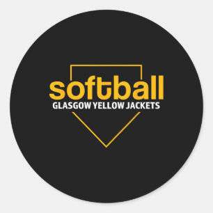 Glasgow Yellow Jackets Softll Home Plate  Classic Round Sticker