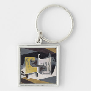 Glass and Newspaper, 1917 (oil on plywood) Keychain