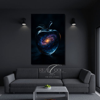 Glass Apple Galaxy Cosmic Surreal Art  Poster