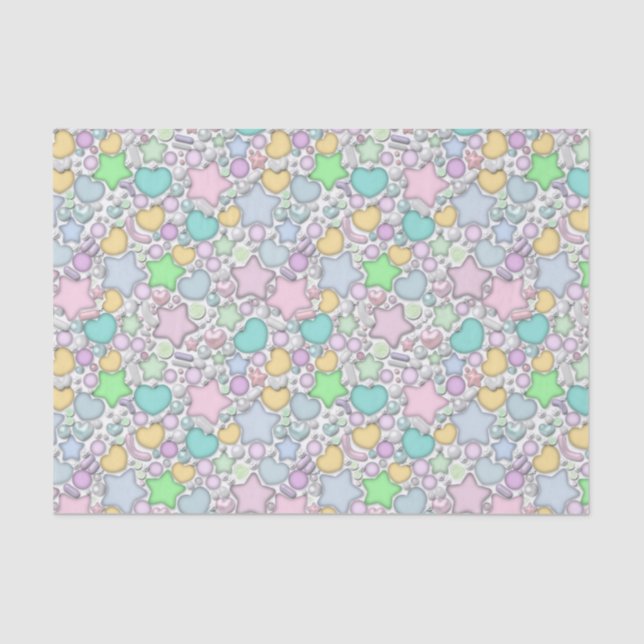 Glass beads, jewellery tissue paper (Front)