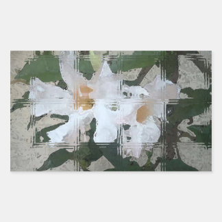 Glass Blocked White Flower Sticker