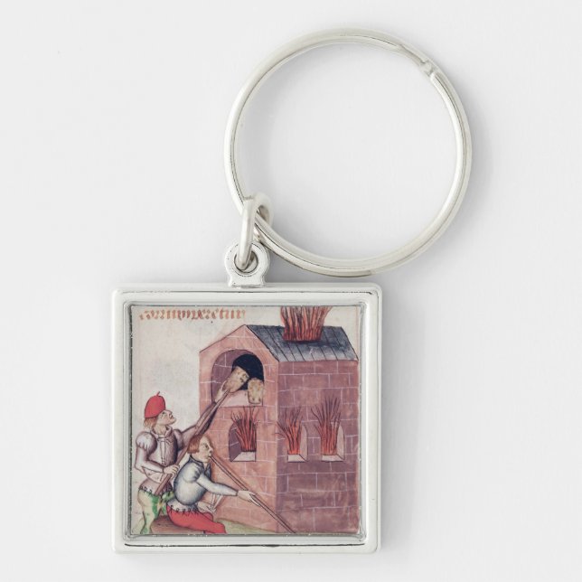 Glass blowers, from 'Tractatus de Herbis' Keychain (Front)