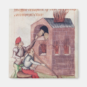 Glass blowers, from 'Tractatus de Herbis' Magnet