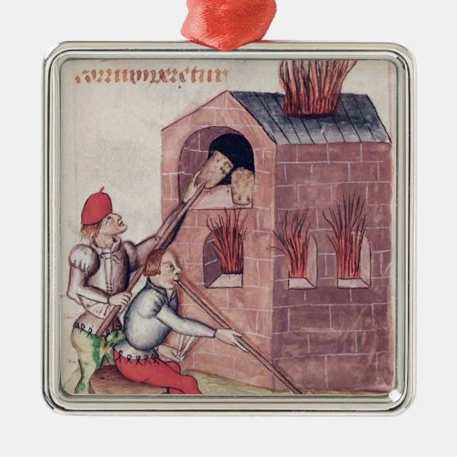 Glass blowers, from 'Tractatus de Herbis' Metal Ornament (Front)