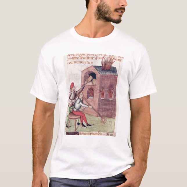 Glass blowers, from 'Tractatus de Herbis' T-Shirt (Front)