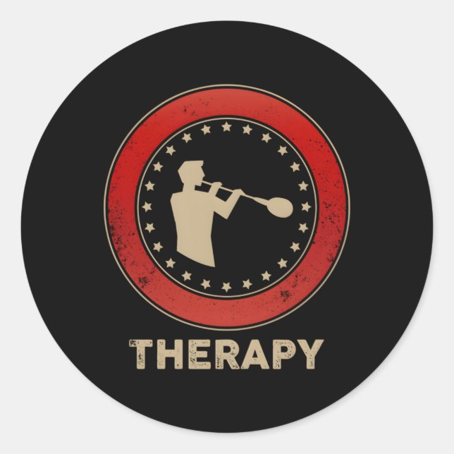 Glass Blowing Glass Blower Therapy Classic Round Sticker (Front)