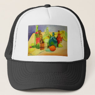 Glass Bottle Watercolor Trucker Hat