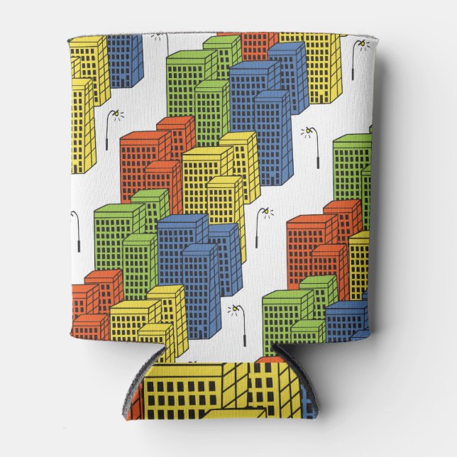 Glass Bottles, Abstract Pattern Design. Can Cooler (Front)