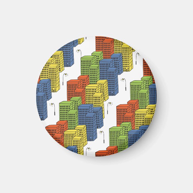 Glass Bottles, Abstract Pattern Design. Magnet (Front)