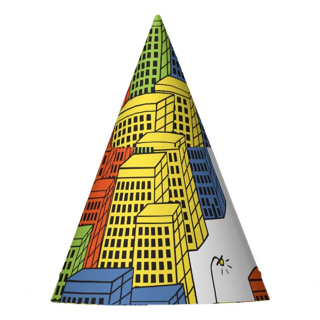 Glass Bottles, Abstract Pattern Design. Party Hat (Front)