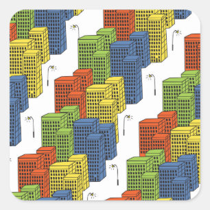 Glass Bottles, Abstract Pattern Design. Square Sticker