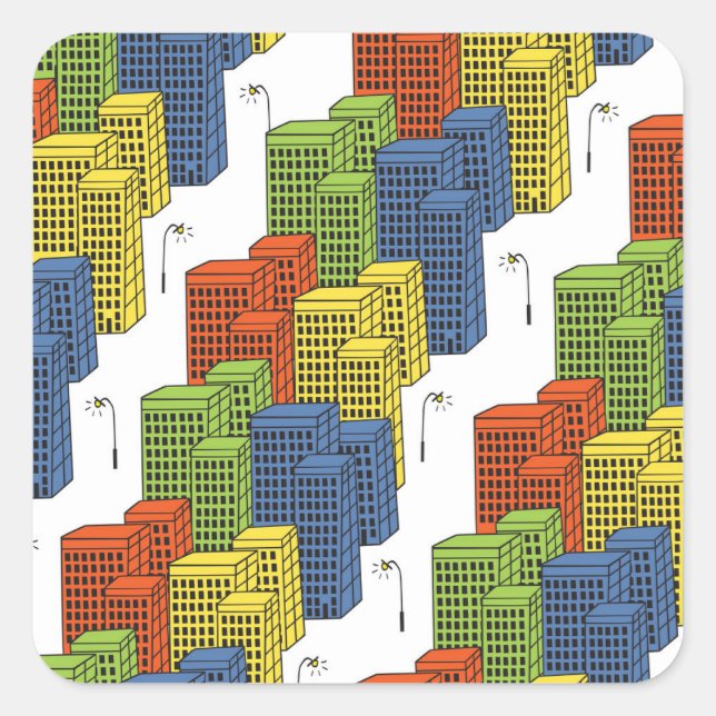 Glass Bottles, Abstract Pattern Design. Square Sticker (Front)