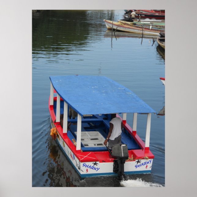 Glass Bottom Boat Negril River Jamaica Canvas Prin Poster (Front)