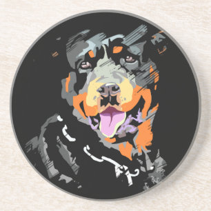 glass bottom rottweiler coaster