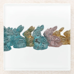 Glass Bunnies Glass Coaster