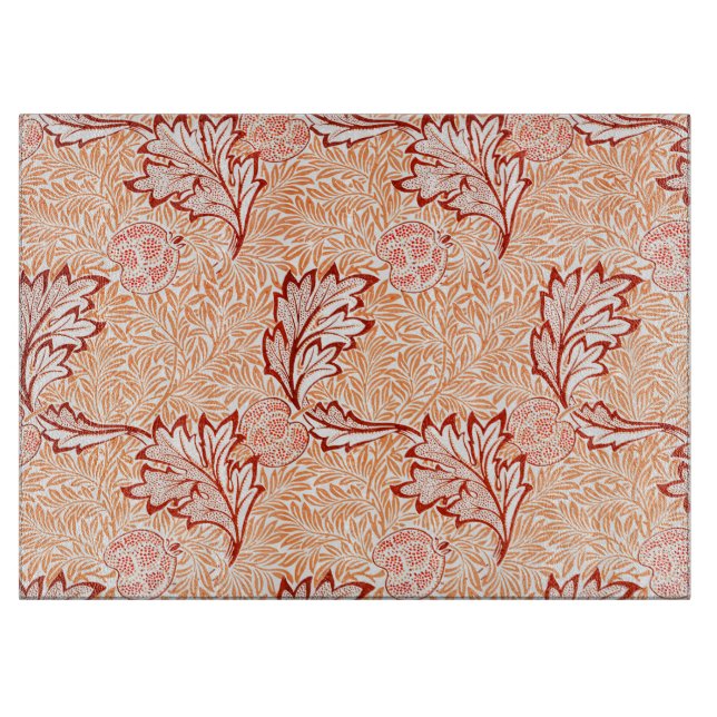GLASS CHOPPING BOARD : WILLIAM MORRIS : APPLE (Front)