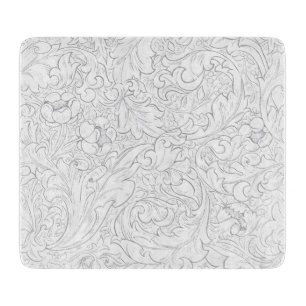 GLASS CHOPPING BOARD : WILLIAM MORRIS : FLORAL
