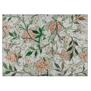 GLASS CHOPPING BOARD : WILLIAM MORRIS : JASMINE