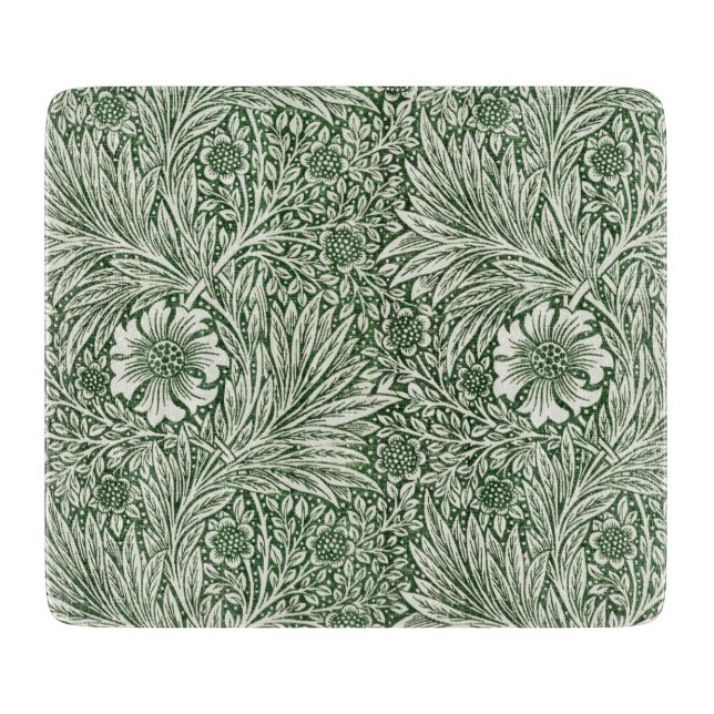 GLASS CHOPPING BOARD : WILLIAM MORRIS: MARIGOLD (Front)