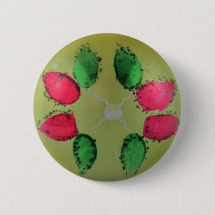 Glass Christmas Ball Green Present Decoration 2 Inch Round Button