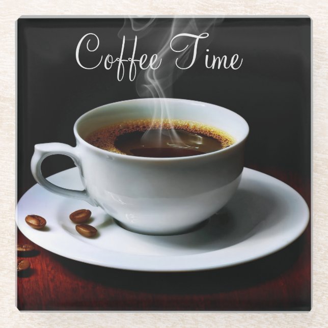 Glass Coaster/Coffee Time Coaster (Front)